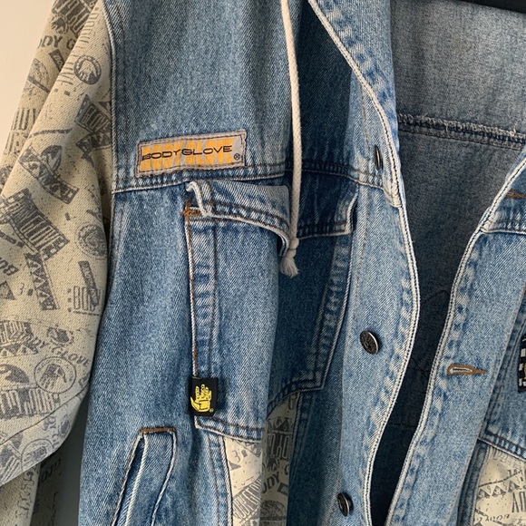 Body Glove Original Vintage Jeans Jacket Bomber Men Size Large Medium - Picture 4 of 10